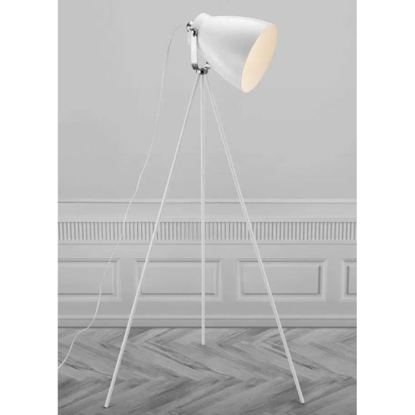Stojąca LAMPA podłogowa LARGO 46704001 Nordlux sztalugowa OPRAWA reflektor SZTALUGOWY na trójnogu biały