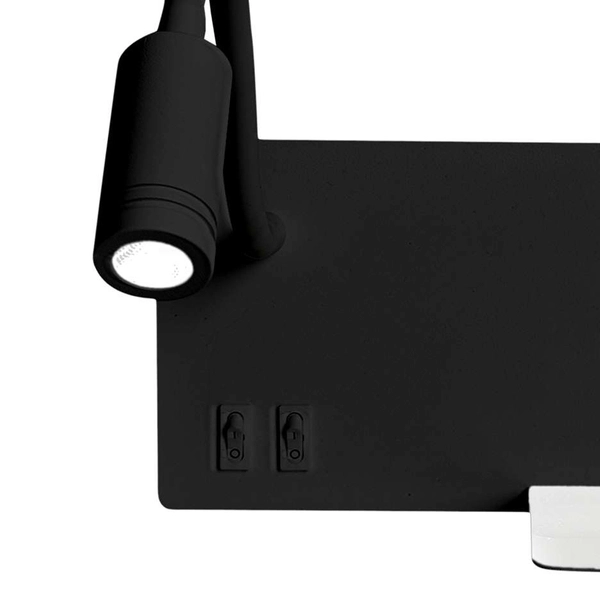 Kinkiet LAMPA ścienna SHELF ML6344 Milagro metalowa OPRAWA półka LED 11W 4000K z portem USB czarna