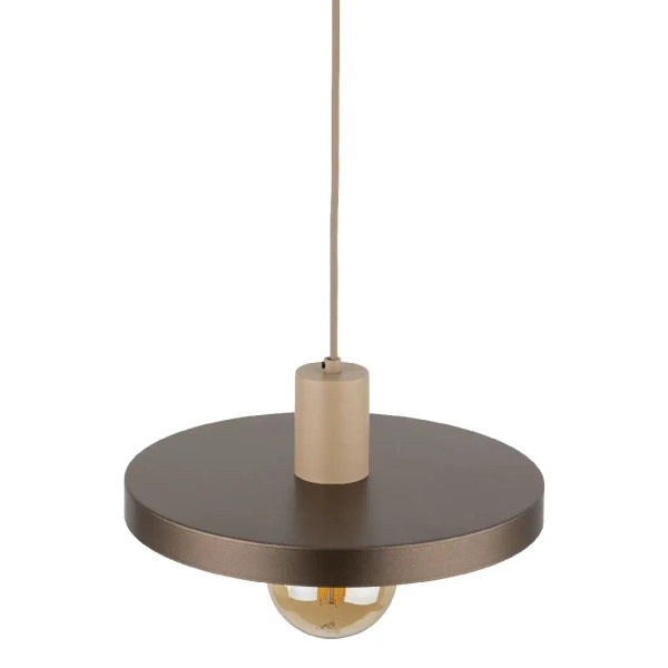 Wisząca lampa nad stół Sila 10757 dysk metalowy brązowy