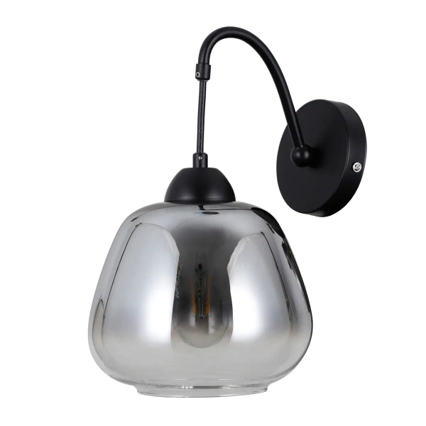 Owalny ścienny kinkiet Felis WL-40824-1-BK  do salonu przydymiony czarny