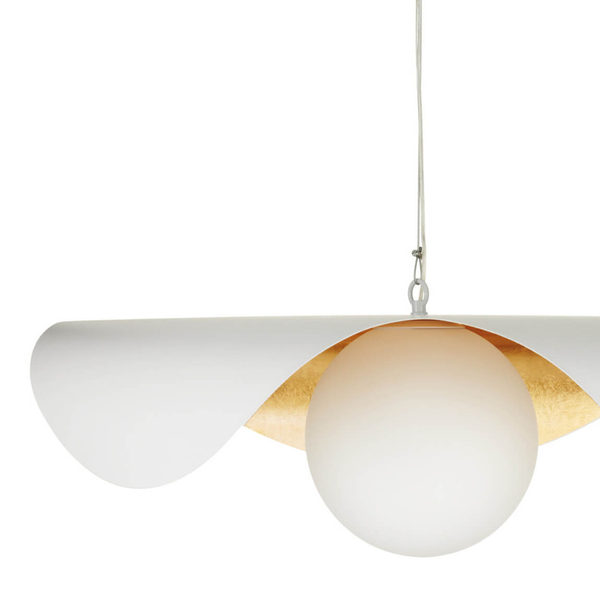 Szklana lampa wisząca ENZO ST-F22020601-D40 white kula biały złoty