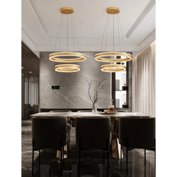 Podwójna lampa wisząca DONTERIO LE45399 LED 69W 3000K ringi złote