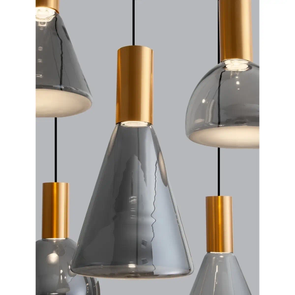 Minimalistyczny żyrandol SARDUNO LE45139 LED 41W 3000K szara złota