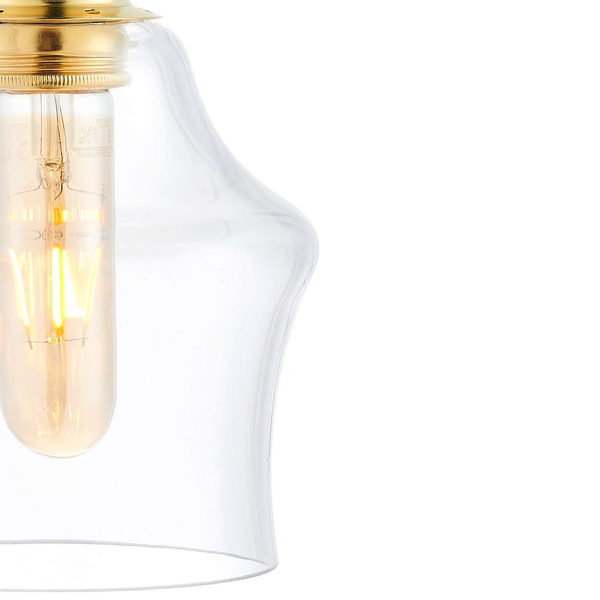Wisząca LAMPA loftowa LONGIS 10876405 Kaspa skandynawska OPRAWA szklany ZWIS kaskada złota przezroczysta czarna