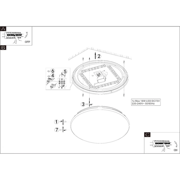 Okrągły plafon Gwendolin 4167-18 LED 18W 3000K do salonu biały