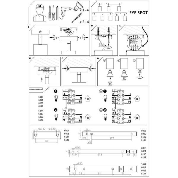 Reflektorek LAMPA ścienna EYE SPOT 6014 Nowodvorski sufitowa OPRAWA metalowy SPOT kinkiet regulowany biały