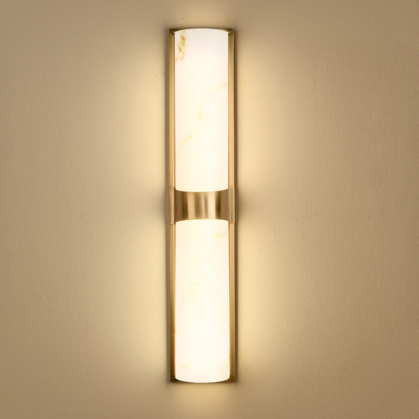 Marmurowa lampa ścienna MURO ST-3426-AGB-CE LED 14W 3000K biała mosiądz
