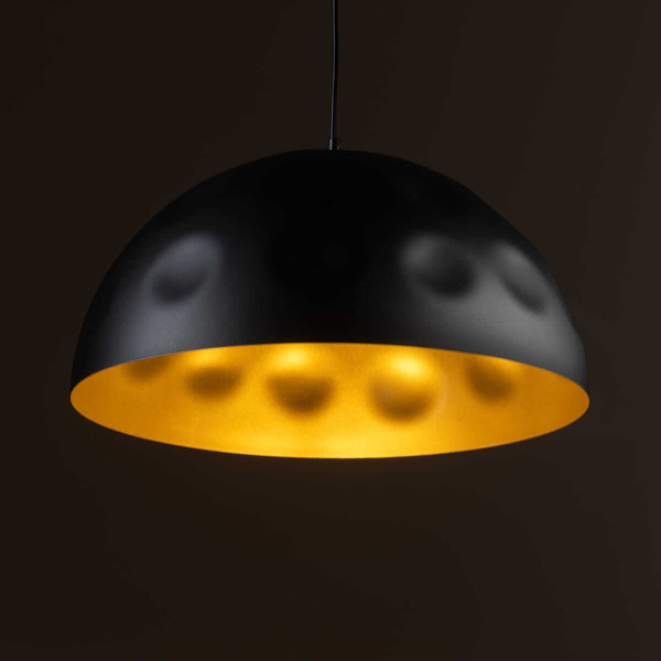 Kopułowa lampa wisząca Hemisphere 10702 do kuchni metalowa czarna złota