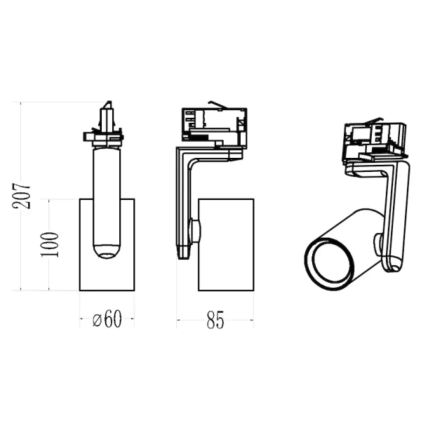 Szynoprzewodowa lampa trójobwodowa Hang Track ML2282 biały