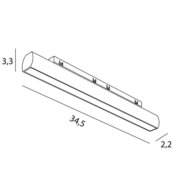 Podłużna sufitowa lampa magnetyczna MAX N0007N LED 18W 3000K czarna