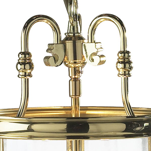 Świecznikowa lampa wisząca Lambeth LAM0340 Dar Lighting przezroczysta mosiądz