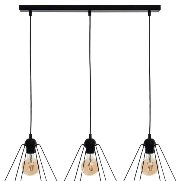LAMPA wisząca BASKET 7215 Milagro druciana OPRAWA metalowa listwa ZWIS klatki loft czarne