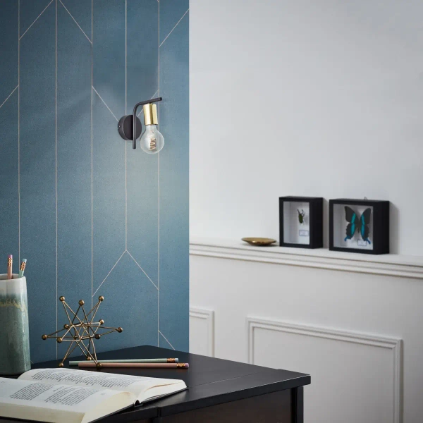 Ścienna lampa loftowa Kerry 99840/72 metalowa czarna mosiądz