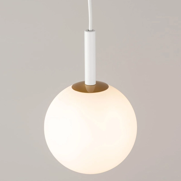 Lampa wisząca Gama biały zwis do salonu bańka nad stolik