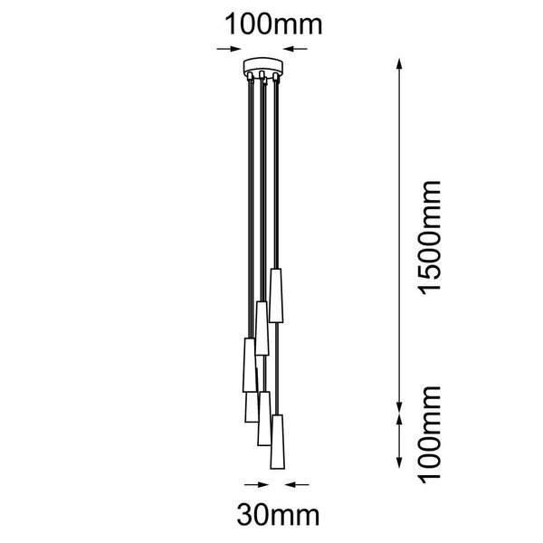 Kaskadowa lampa wisząca Sura 5122 Shilo do salonu tuby czarne