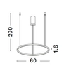 Zwisowa lampa TOLUCA LE42786 Luces Exclusivas LED 36W 3000K ring srebrny