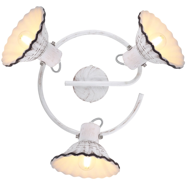 Prowansalska LAMPA sufitowa JOWITA 54050-3 Globo reflektorowa OPRAWA shabby biała czarna