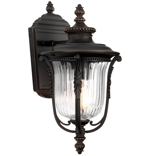 Elewacyjna LAMPA zewnętrzna Luverne KL-LUVERNE2-S Elstead KICHLER klasyczna OPRAWA ogrodowy kinkiet outdoor IP44 brąz przezroczysty