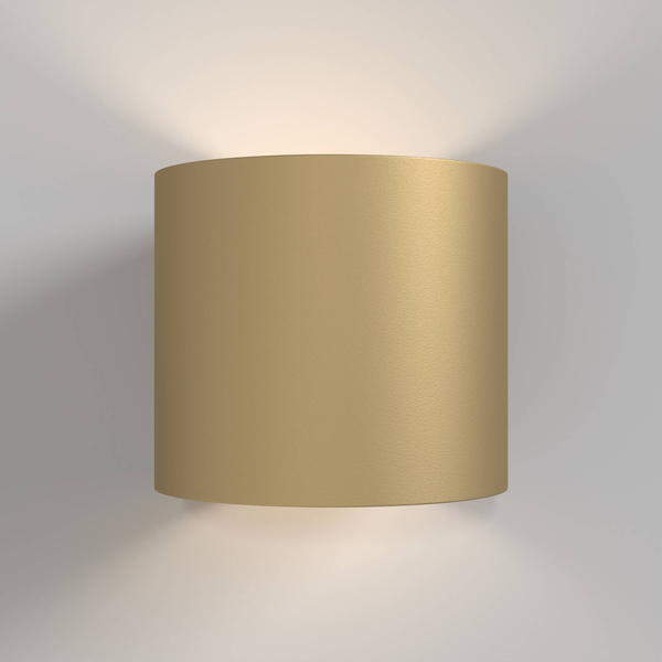 Lampa ścienna tuba Rond C066WL-01MG Maytoni okrągła do salonu złota