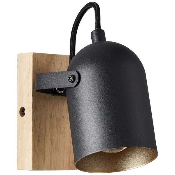 Regulowana lampa ścienna Tronte 99795/86 drewniana czarna złota