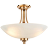 Sufitowa lampa półokrągła Welles 112438 szklana metalowa biała mosiądz