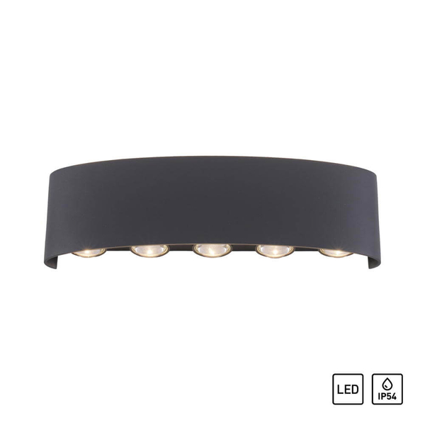 Ścienna lampa ogrodowa Carlo LED 8W 3000K metalowa grafitowa