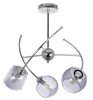 Modernistyczna lampa sufitowa VEN 2690/3 szklana chrom przydymiona