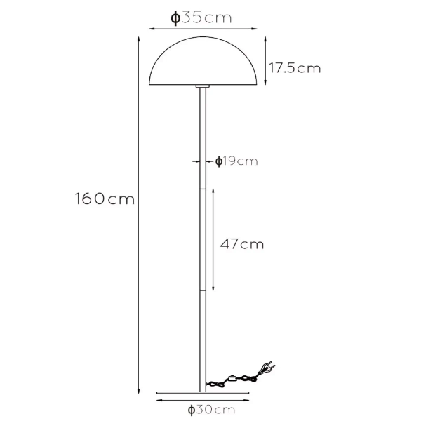 Stojąca lampa SIEMON 45796/01/35 Lucide do sypialni niebieska