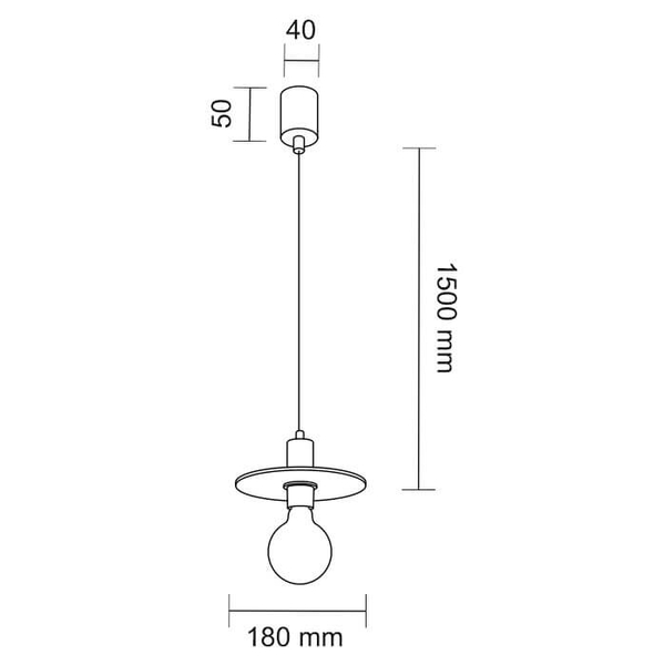 Industrialna LAMPA wisząca IKEDA 7982 Shilo loftowa OPRAWA metalowy ZWIS dysk czarny