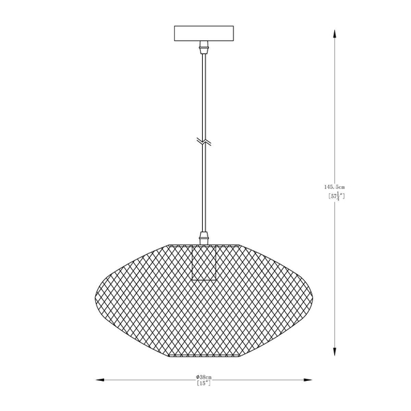 Druciana lampa wisząca Orion A8032-BK Zumaline nad stół metalowa czarna