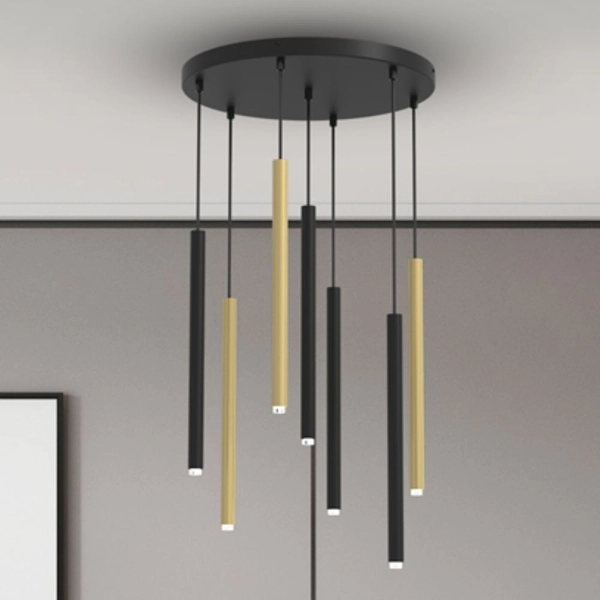 Metalowa lampa zwisowa Monza MLP8843 Milagro sople czarne złote