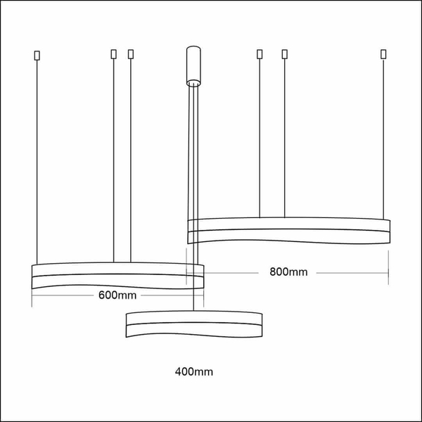Potrójna lampa wisząca PRECIOSA ML1001 LED 158W 4000K pierścienie złote