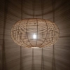 Wisząca lampa Rattan 11155 Nowodvorski pleciona gniazdo siatka do kuchni metalowa drewniana biała