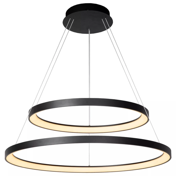 Czarna lampa wisząca Vidal rings LED 92W zwis do jadalni