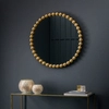 Okrągłe lustro z koralikami Ceretti 5059413703522 złoty OUTLET