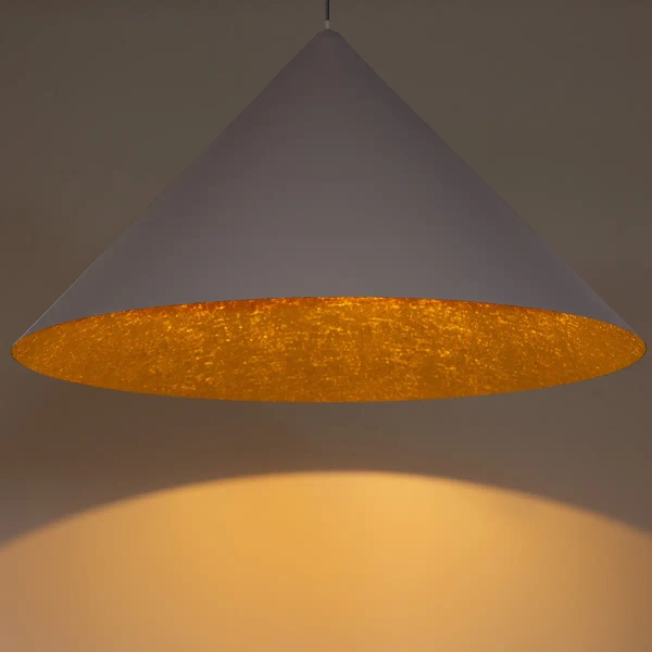 Stożkowa lampa wisząca VESUVIO 41058 metalowa szara złota