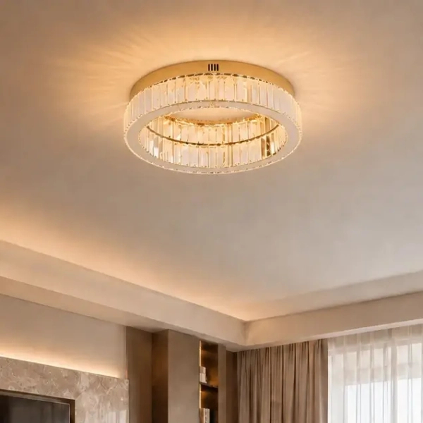 Plafon kryształowy APOLLO ST-8876W-50 złoty LED 12W glamour