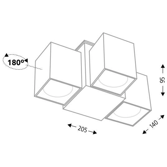 LAMPA sufitowa BIZEN 7218 Shilo metalowa OPRAWA reflektorowa biała