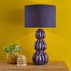 Ceramiczna stołowa lampa Lorelai LOR4223 z abażurem niebieska