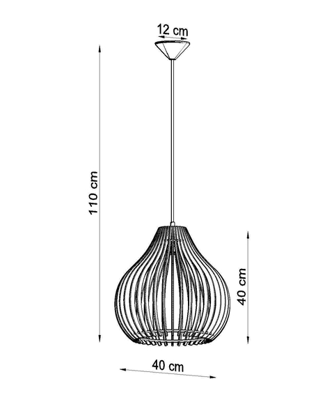 Drewniana LAMPA wisząca SL.0639 ekologiczna OPRAWA klatka ZWIS łezka kropla brązowa