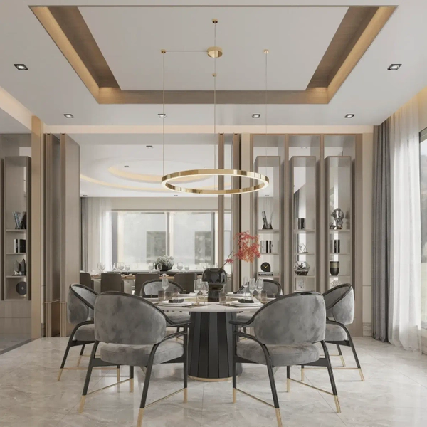 Okrągła lampa wisząca Aurum PL0116-130 Yaskr LED 55W 3000K złota