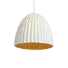 Wisząca lampa z żywicy Elva LP-0809/1P WH ryflowana złota biała