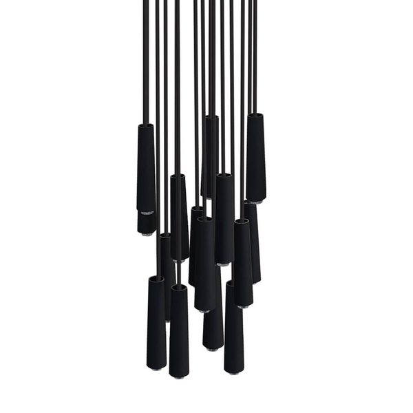 Wisząca lampa loftowa Sura 5123 Shilo tuby metalowe czarne