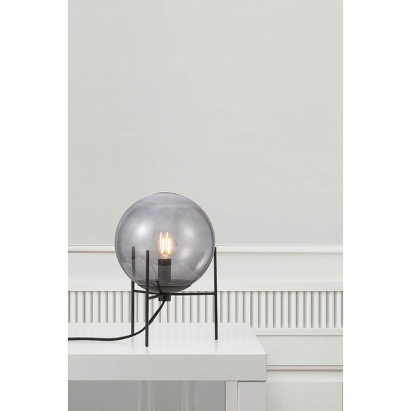 Lampa stołowa do salonu Alton 47645047 kulista czarny przydymiony