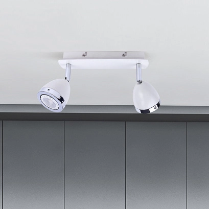 Regulowana lampa sufitowa CALASA SPL-9372-2A WH reflektorki białe chrom