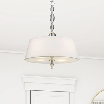 Abażurowa LAMPA wisząca CANCUN P04981WH Cosmolight glamour zwis z kryształkami biały