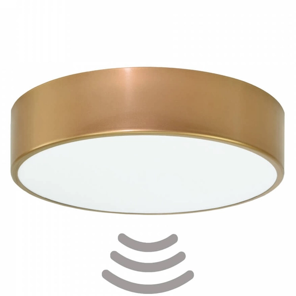 Złota lampa sufitowa 137623619792 okrągła z czujnikiem