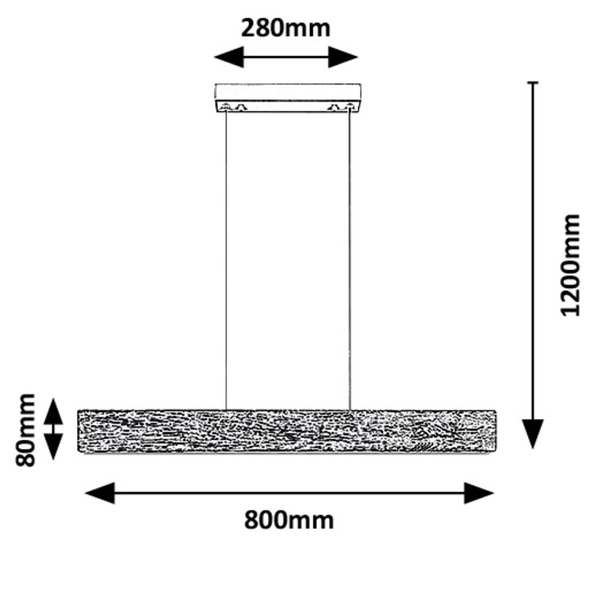 Wisząca lampa ekologiczna Cinnamon 3091 LED 34W 3000K belka drewniana