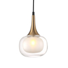 Szklana lampa wisząca Konila PND-99709-1-BRO-CL do pokoju kula mosiądz