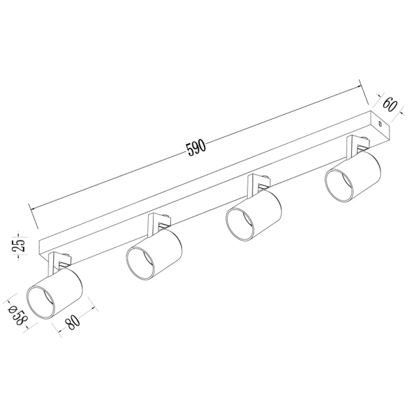 Sufitowa lampa regulowana Volf Spot ML1295 do kuchni czarny